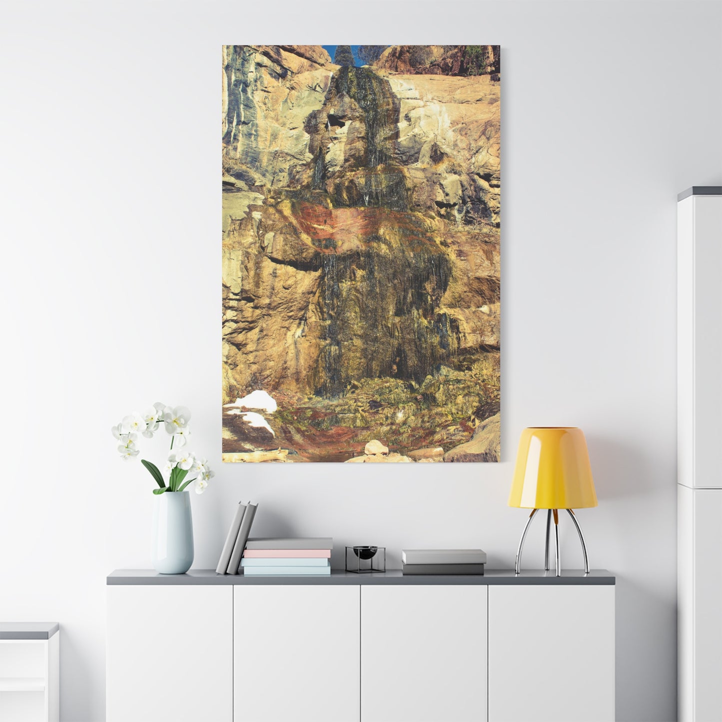 Canvas Wall Art - Mossy Waterfall Photo