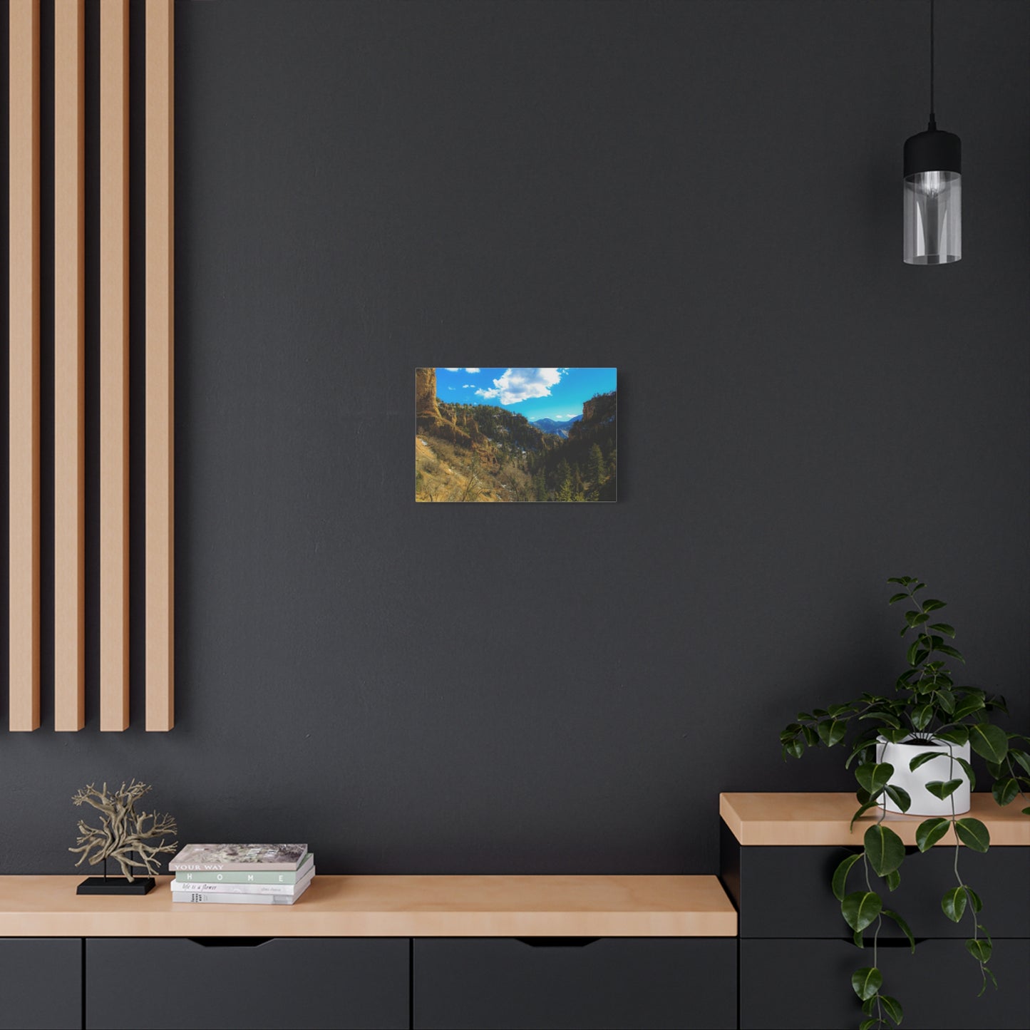Canvas Art Print - Valley with Trees and Blue Sky Photography