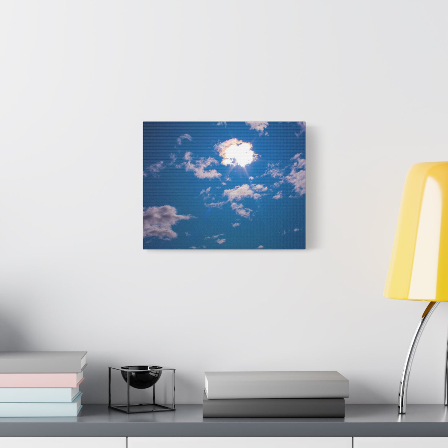 Canvas Wall Art - Blue Sky and Shining Clouds Picture
