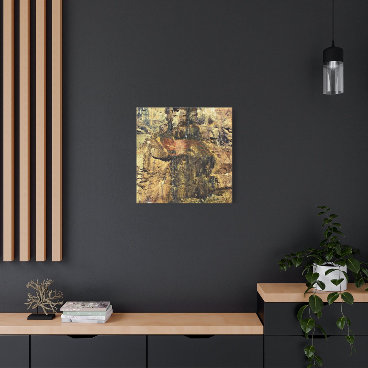 Canvas Wall Art - Mossy Waterfall Photo