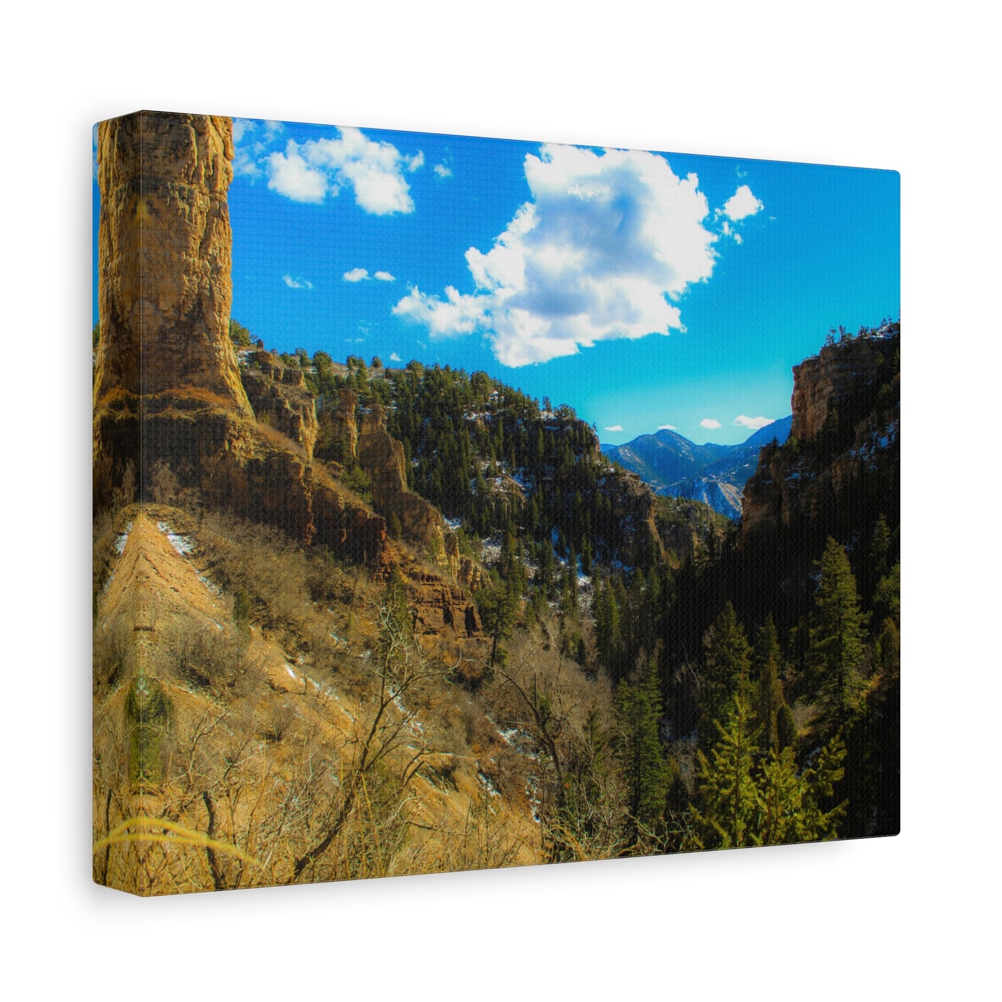Canvas Art Print - Valley with Trees and Blue Sky Photography