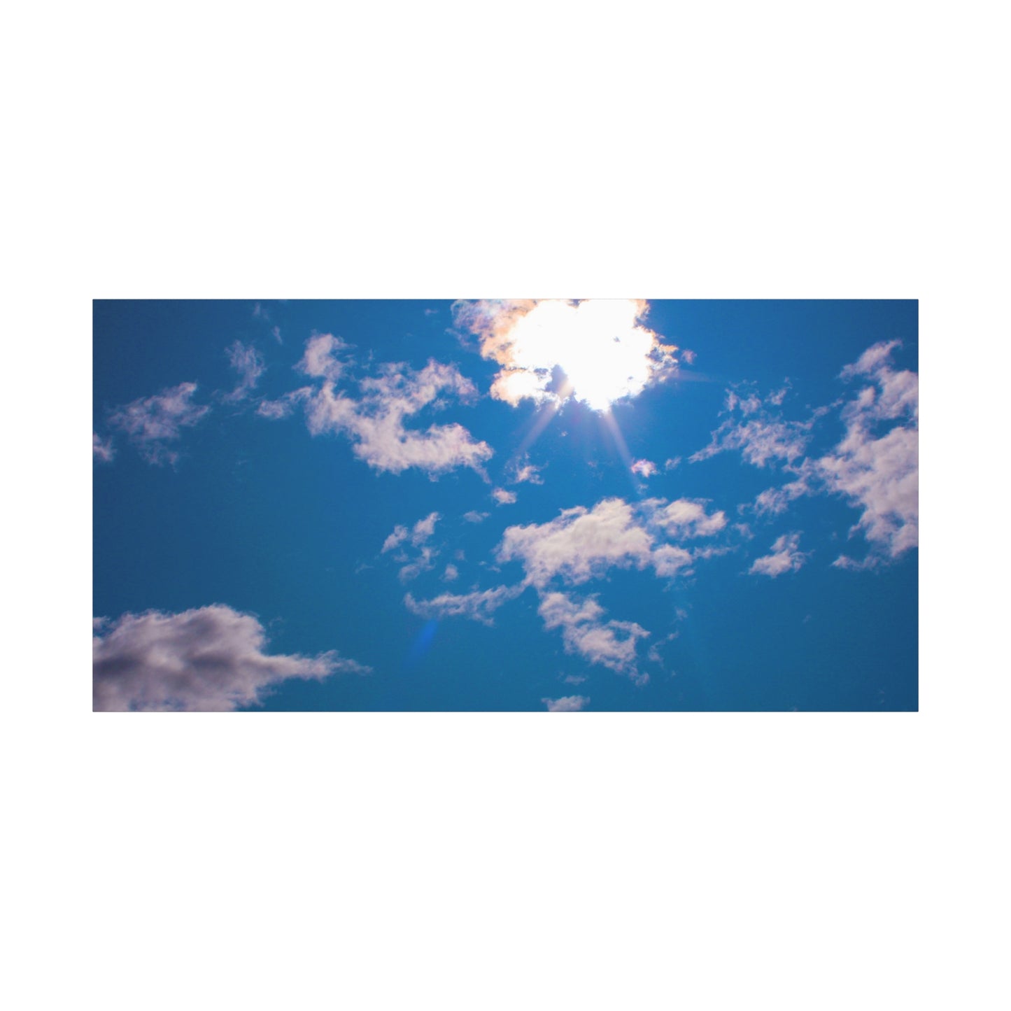 Canvas Wall Art - Blue Sky and Shining Clouds Picture