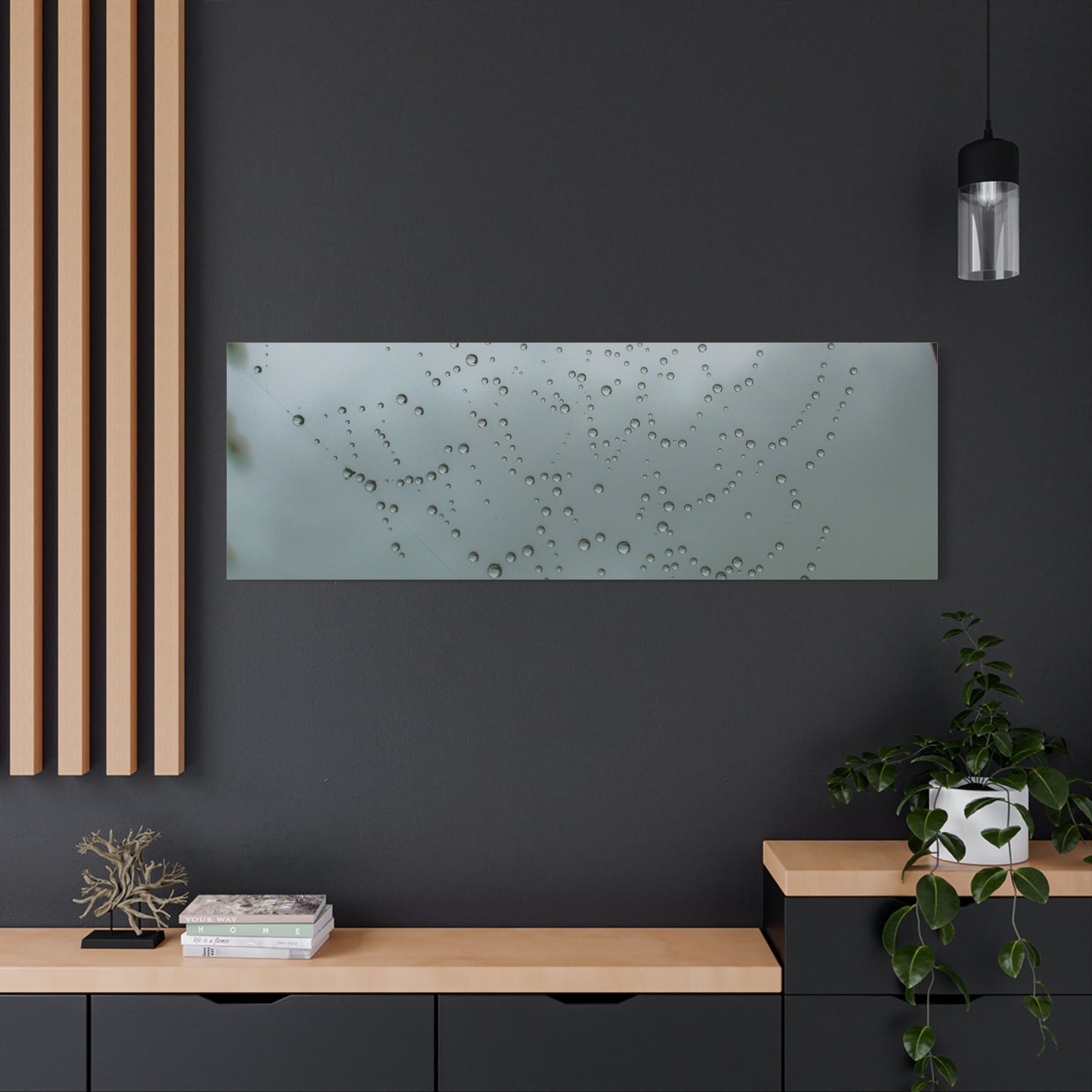 Canvas Print - Morning Dew on Spider Web Photo