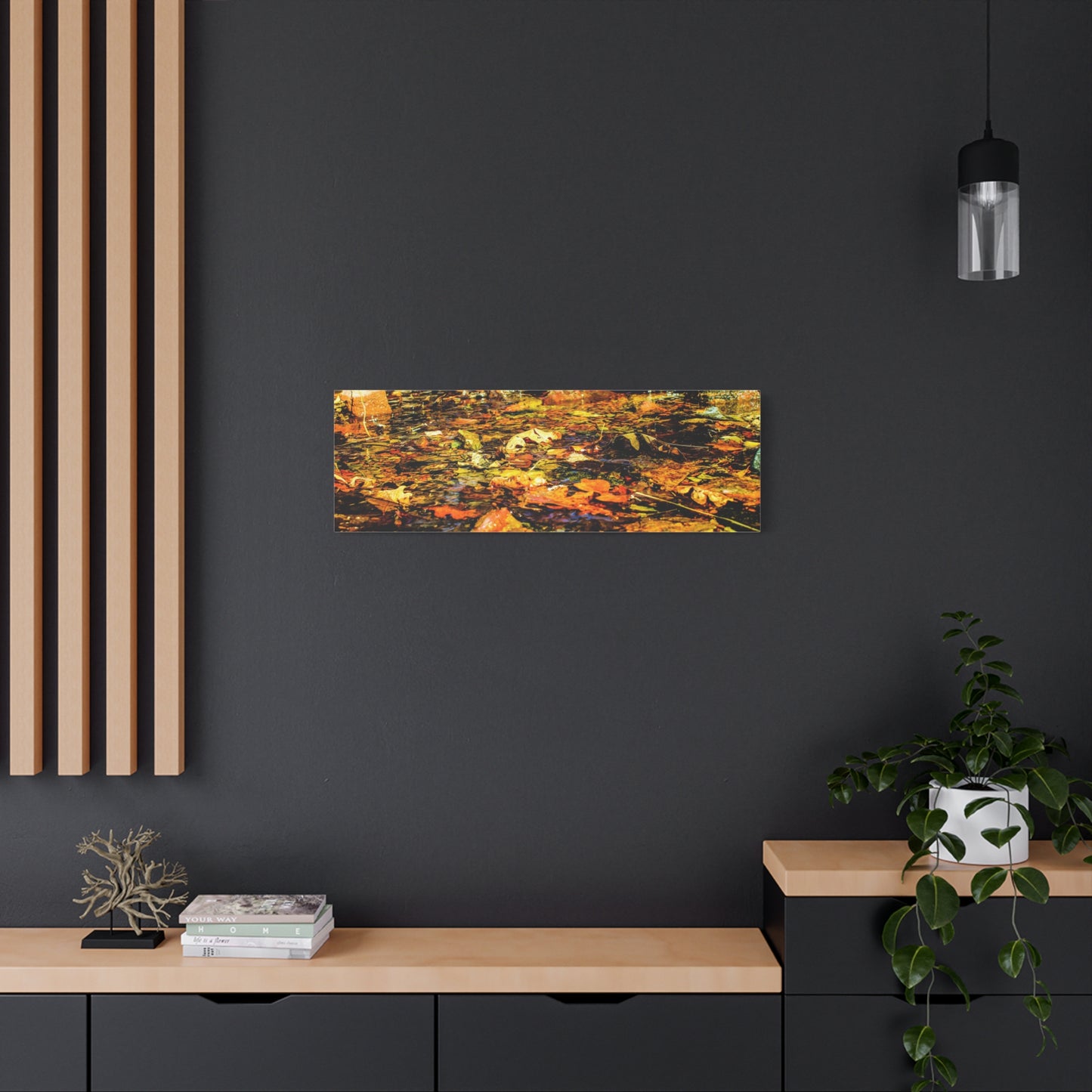 Canvas Print - Fall Leaves in Quiet Stream Photography