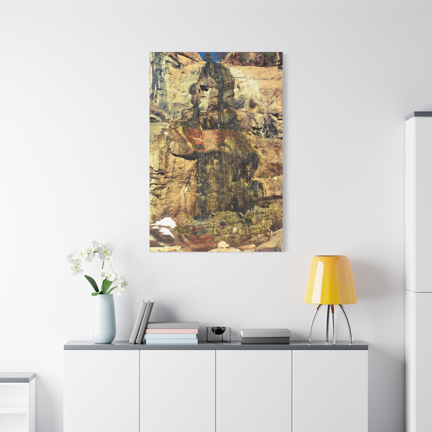 Canvas Wall Art - Mossy Waterfall Photo