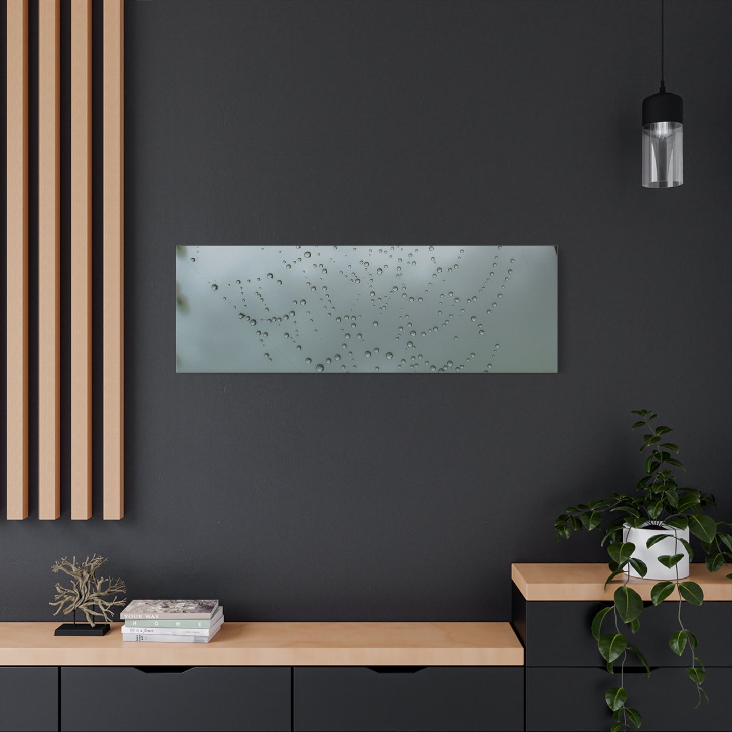 Canvas Print - Morning Dew on Spider Web Photo