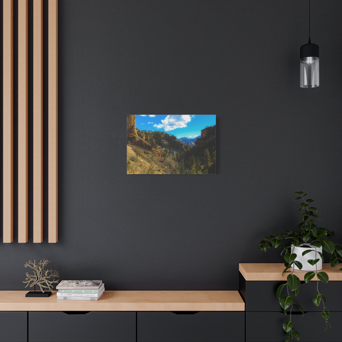 Canvas Art Print - Valley with Trees and Blue Sky Photography