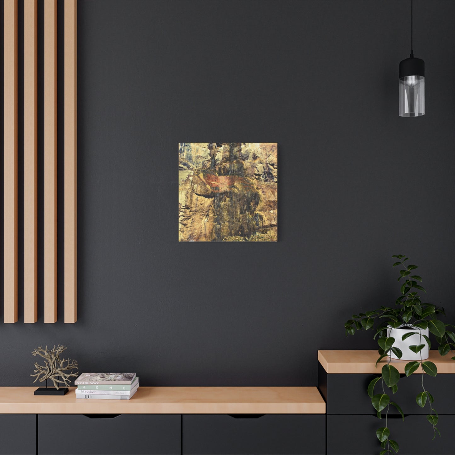 Canvas Wall Art - Mossy Waterfall Photo