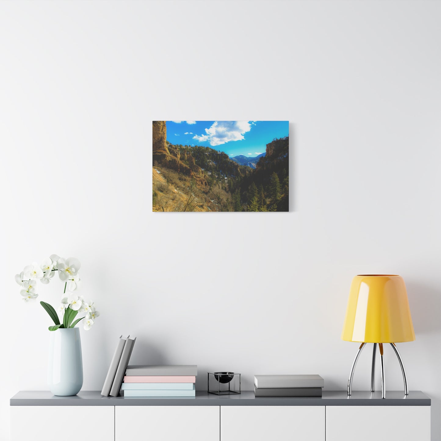 Canvas Art Print - Valley with Trees and Blue Sky Photography