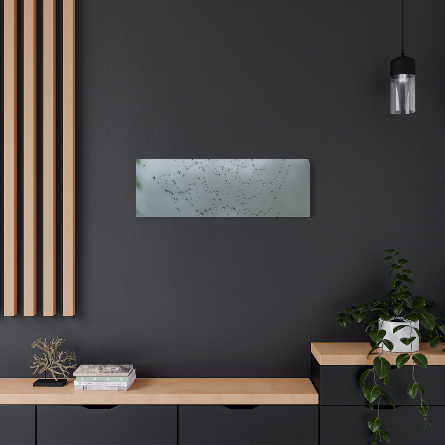 Canvas Print - Morning Dew on Spider Web Photo