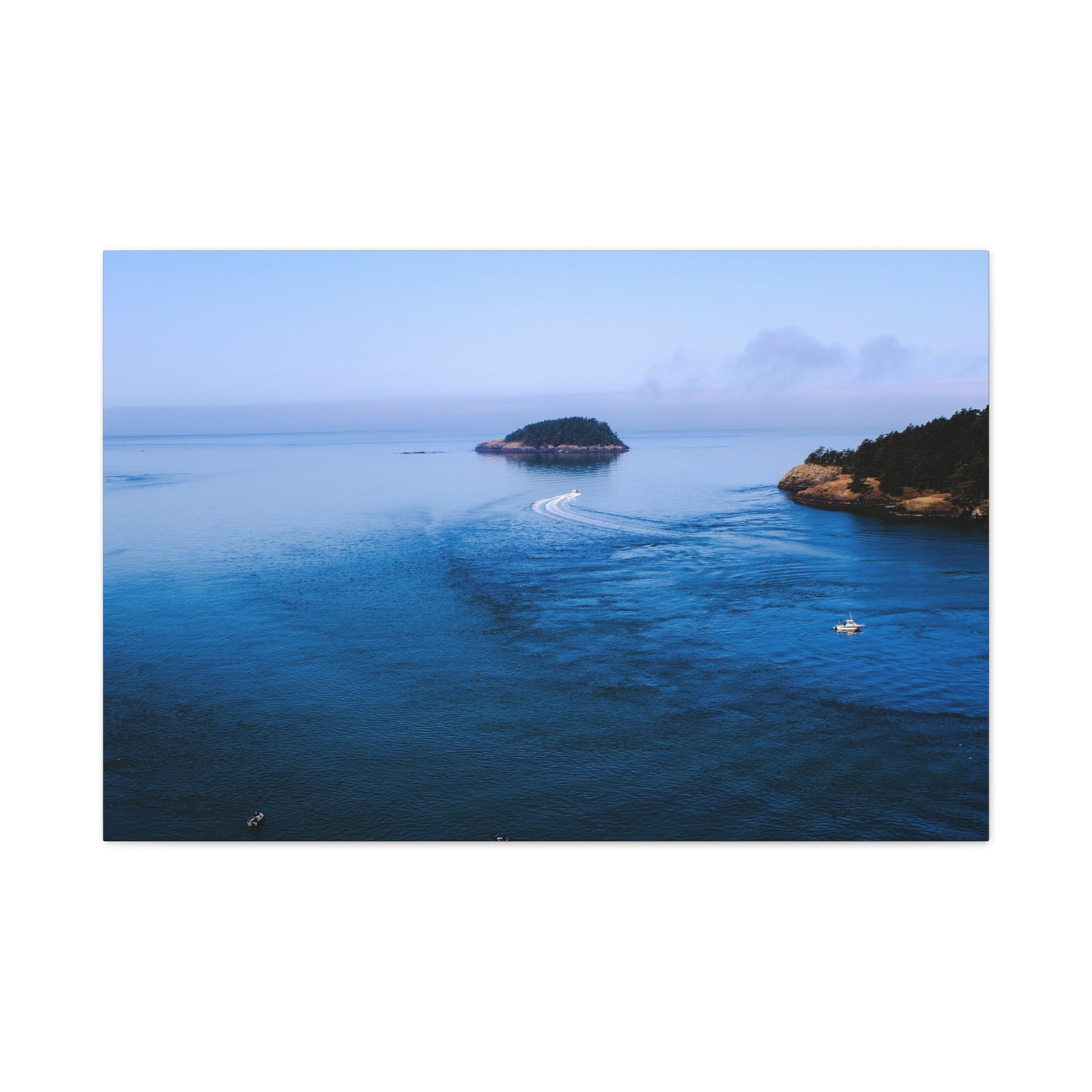 Canvas Print - Distant Island Ocean View Photography