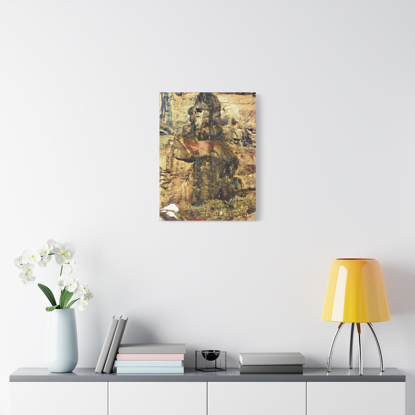 Canvas Wall Art - Mossy Waterfall Photo