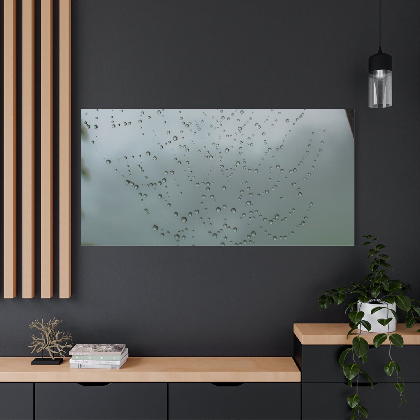 Canvas Print - Morning Dew on Spider Web Photo