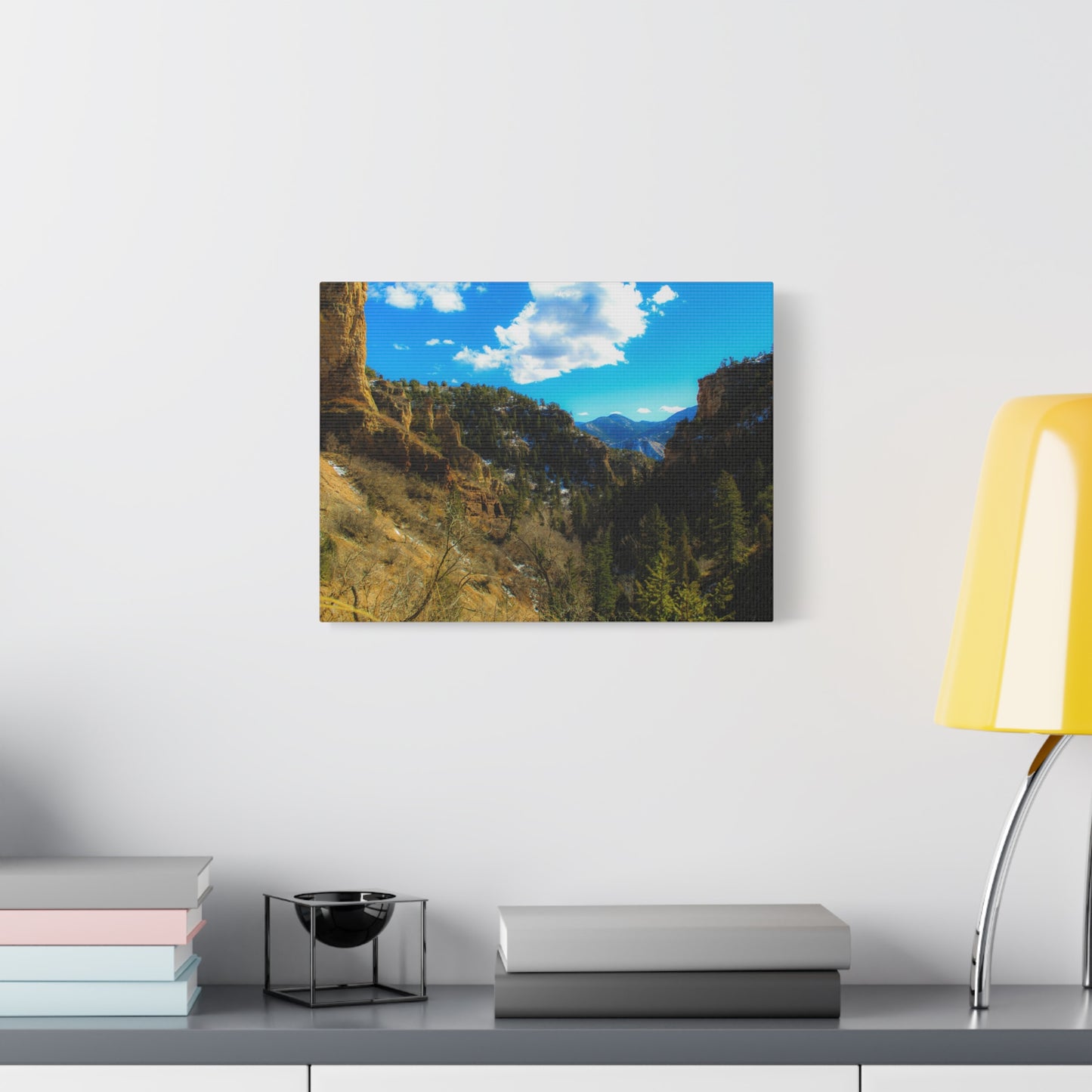 Canvas Art Print - Valley with Trees and Blue Sky Photography