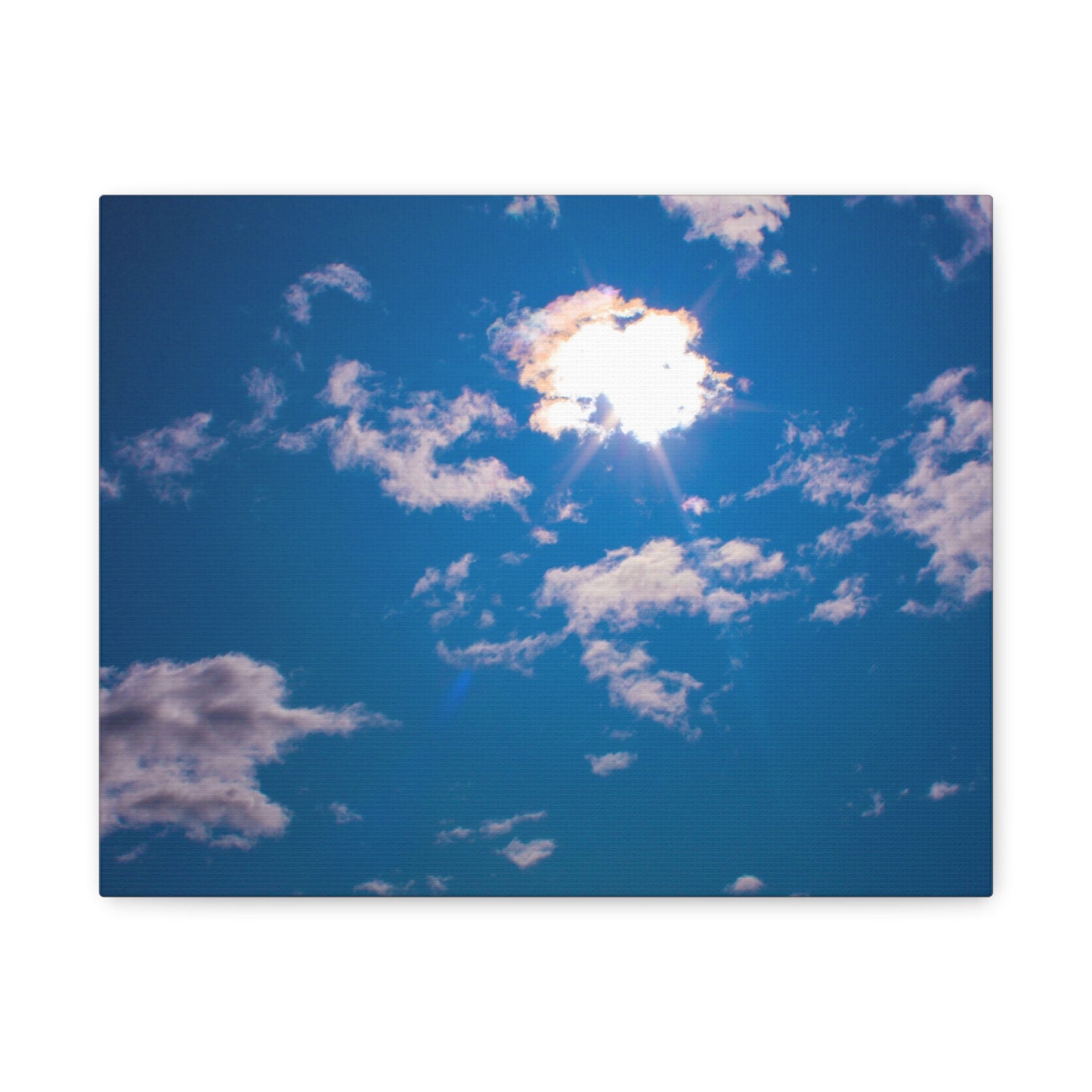 Canvas Wall Art - Blue Sky and Shining Clouds Picture