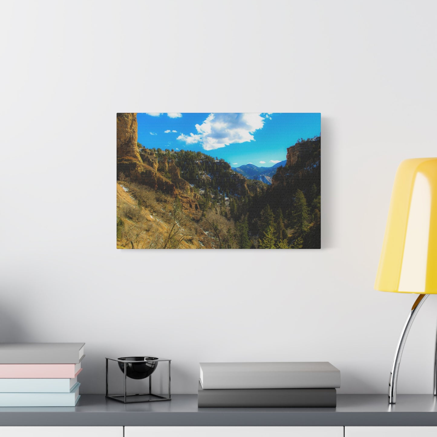 Canvas Art Print - Valley with Trees and Blue Sky Photography