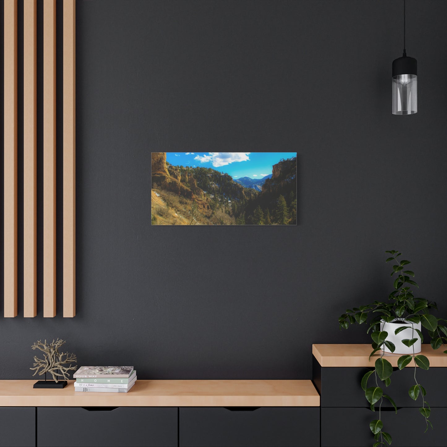 Canvas Art Print - Valley with Trees and Blue Sky Photography