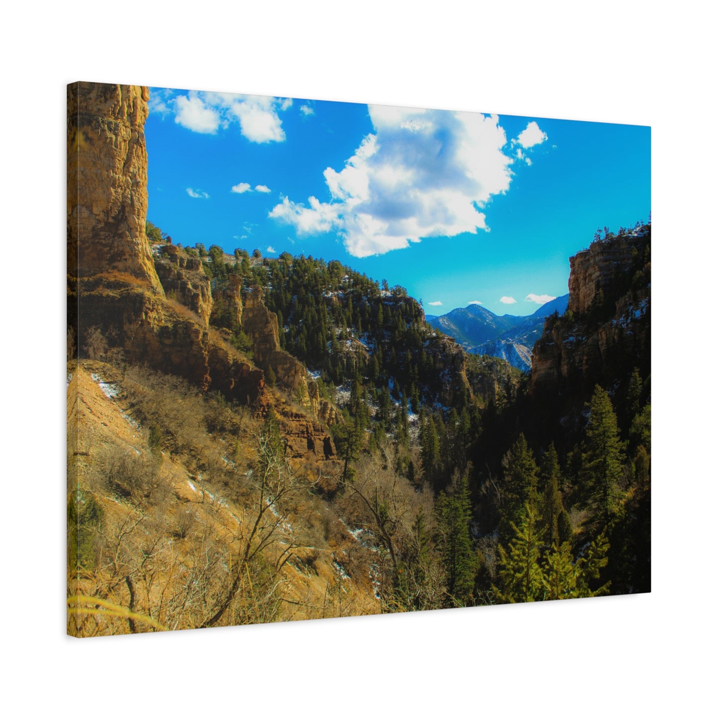 Canvas Art Print - Valley with Trees and Blue Sky Photography