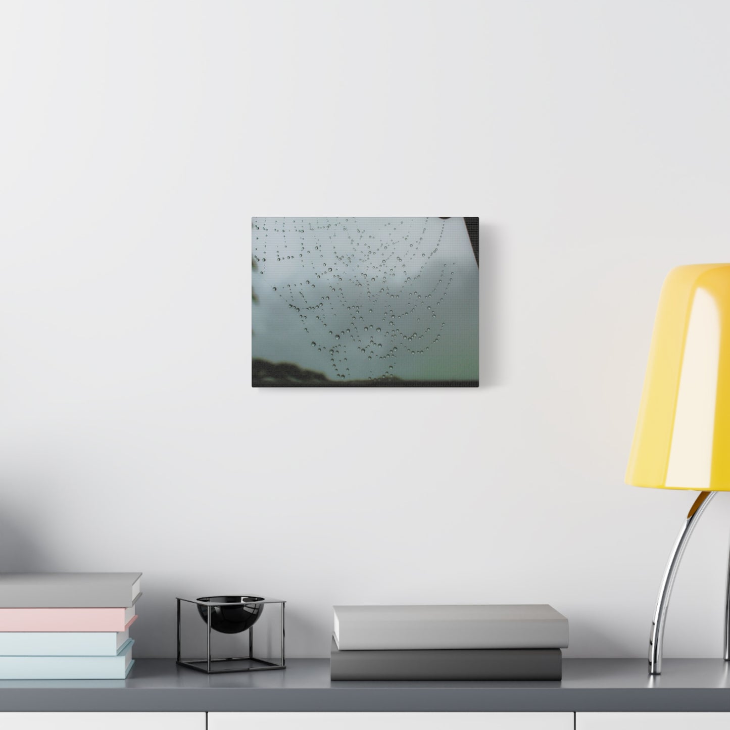 Canvas Print - Morning Dew on Spider Web Photo
