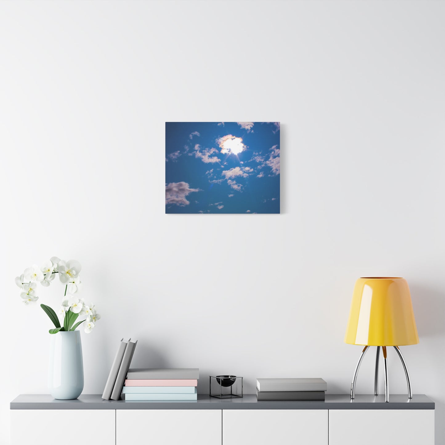 Canvas Wall Art - Blue Sky and Shining Clouds Picture