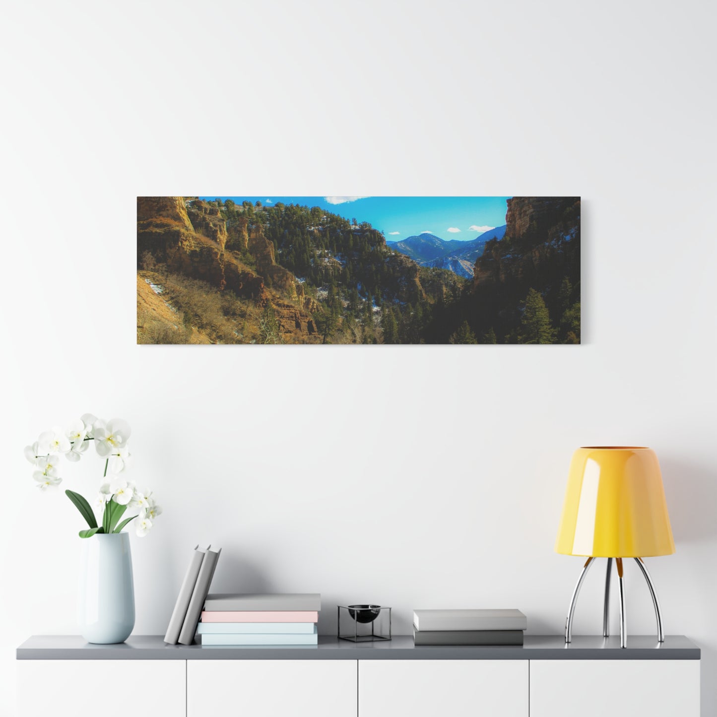Canvas Art Print - Valley with Trees and Blue Sky Photography