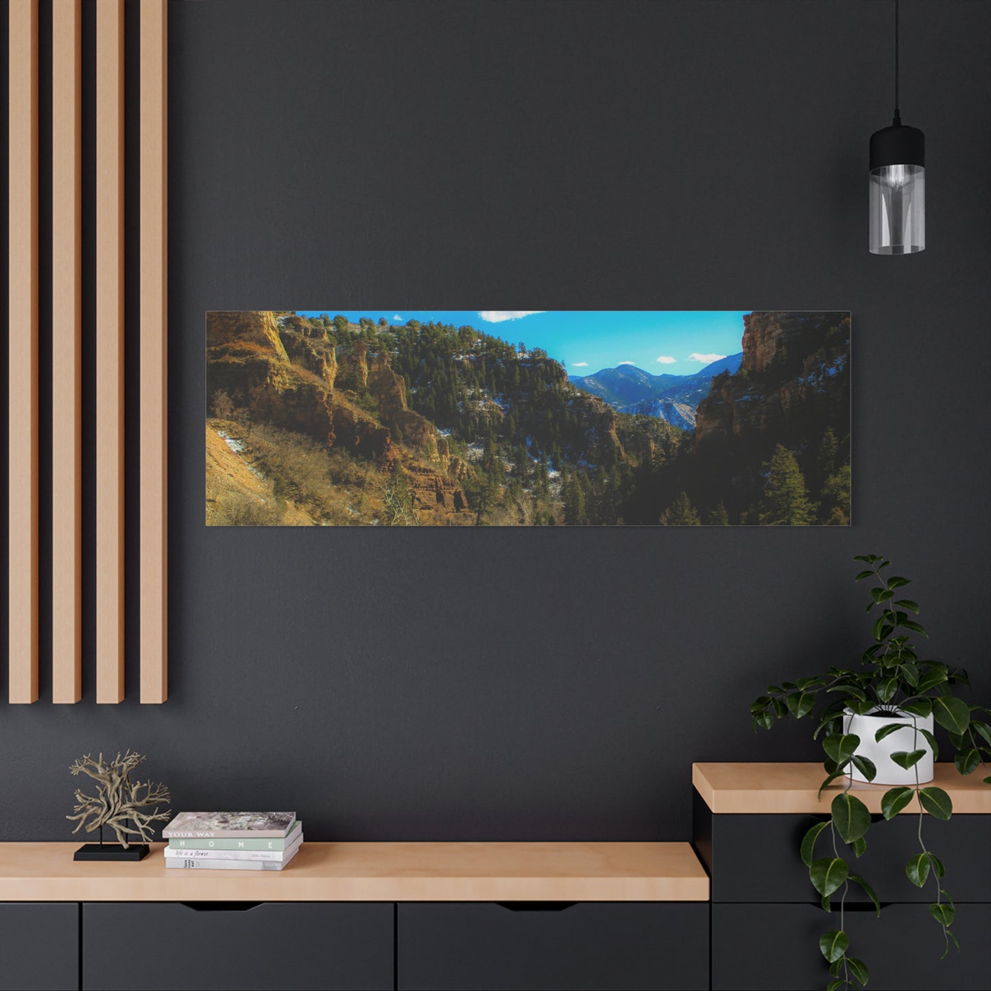 Canvas Art Print - Valley with Trees and Blue Sky Photography