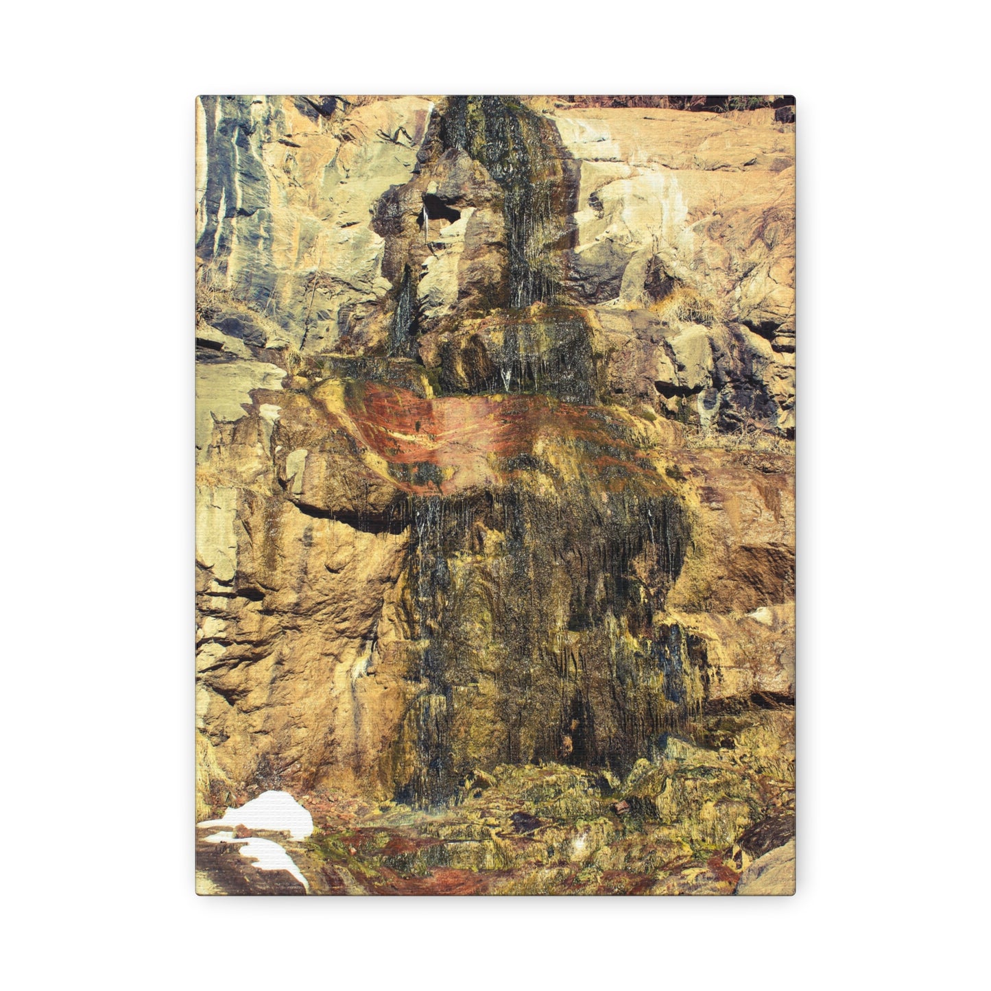 Canvas Wall Art - Mossy Waterfall Photo