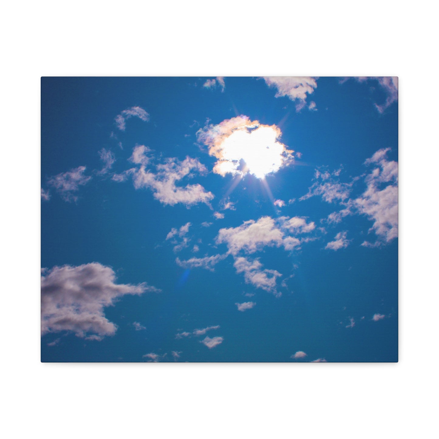 Canvas Wall Art - Blue Sky and Shining Clouds Picture