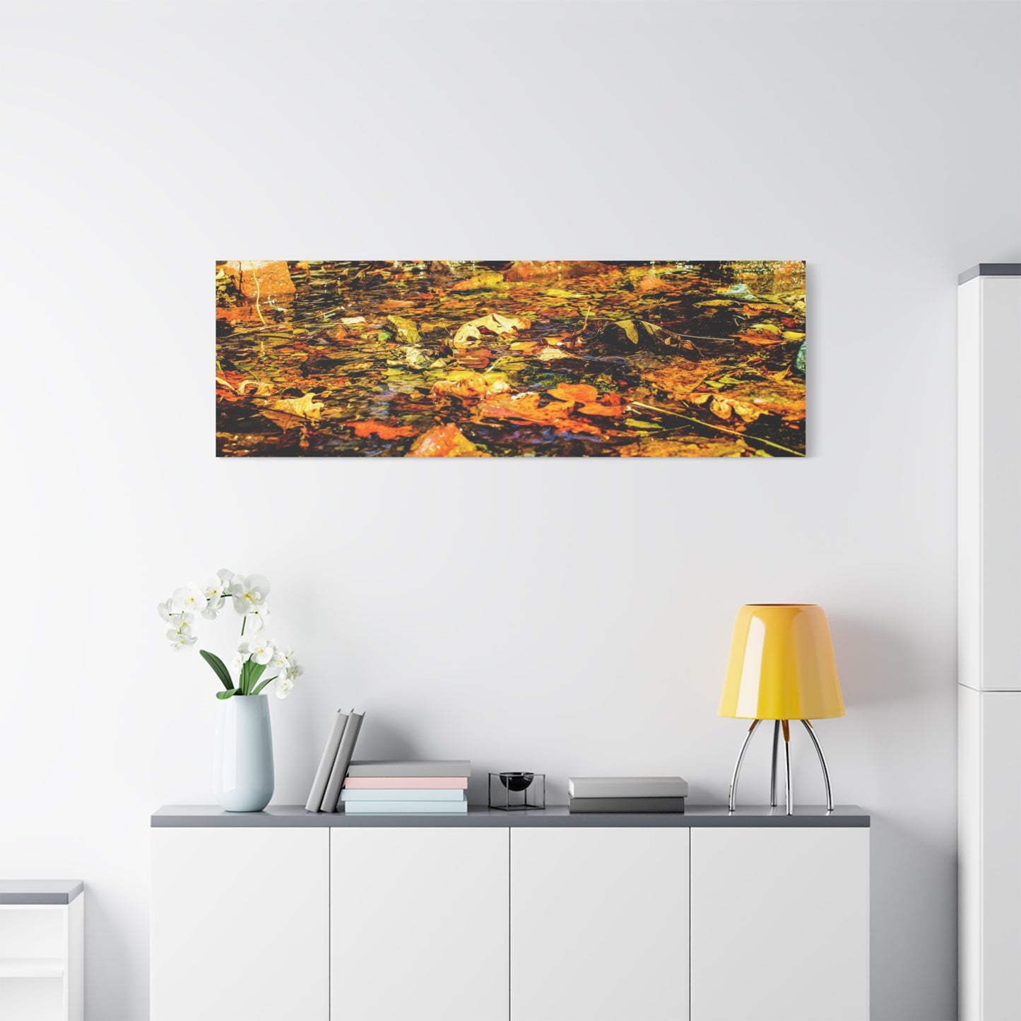 Canvas Print - Fall Leaves in Quiet Stream Photography