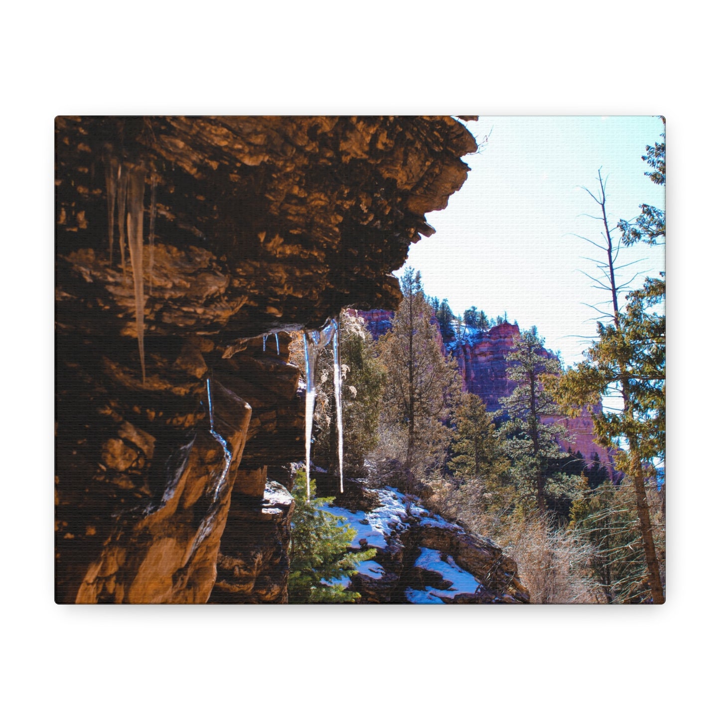 Canvas Wall Art - Mountain Icicles Photography