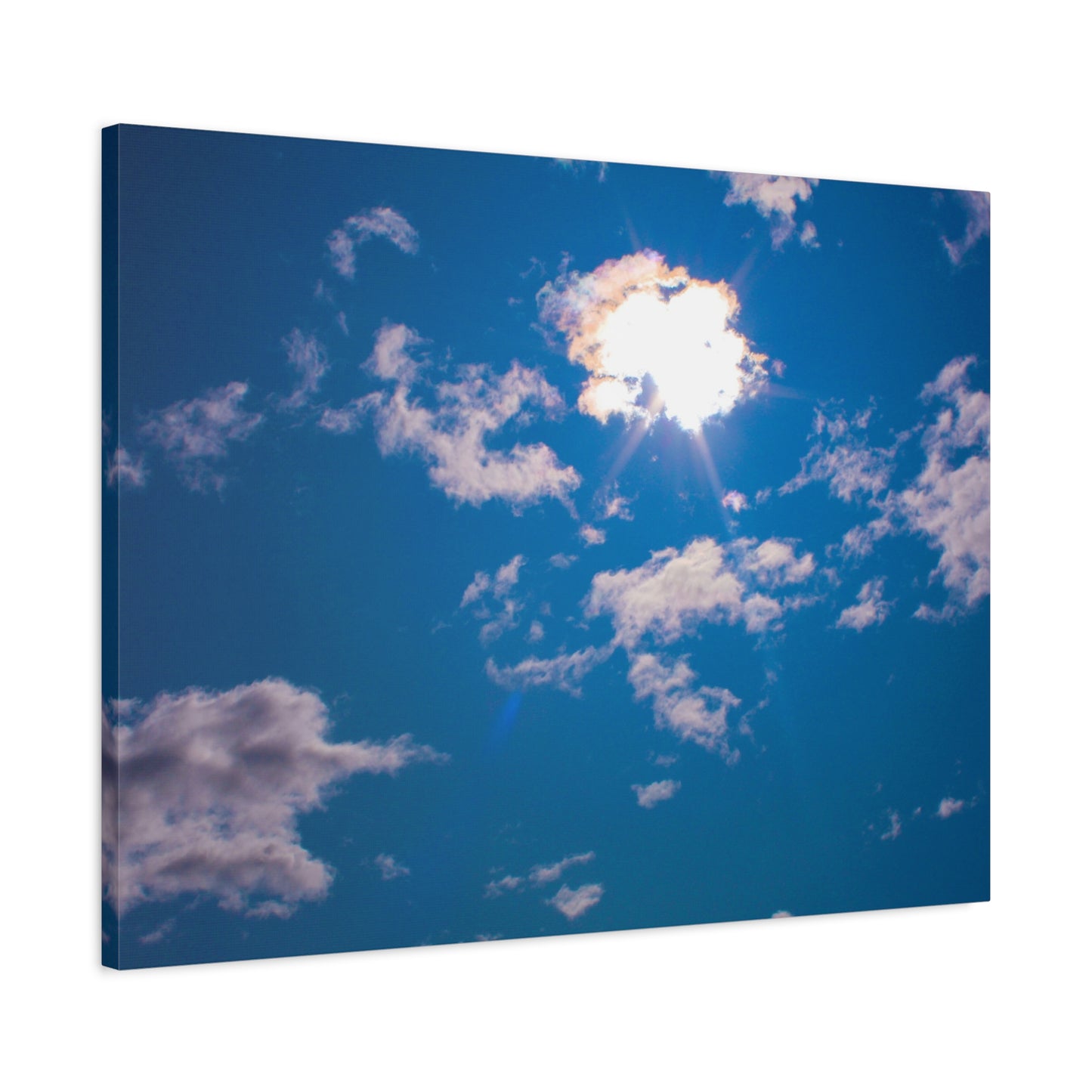 Canvas Wall Art - Blue Sky and Shining Clouds Picture