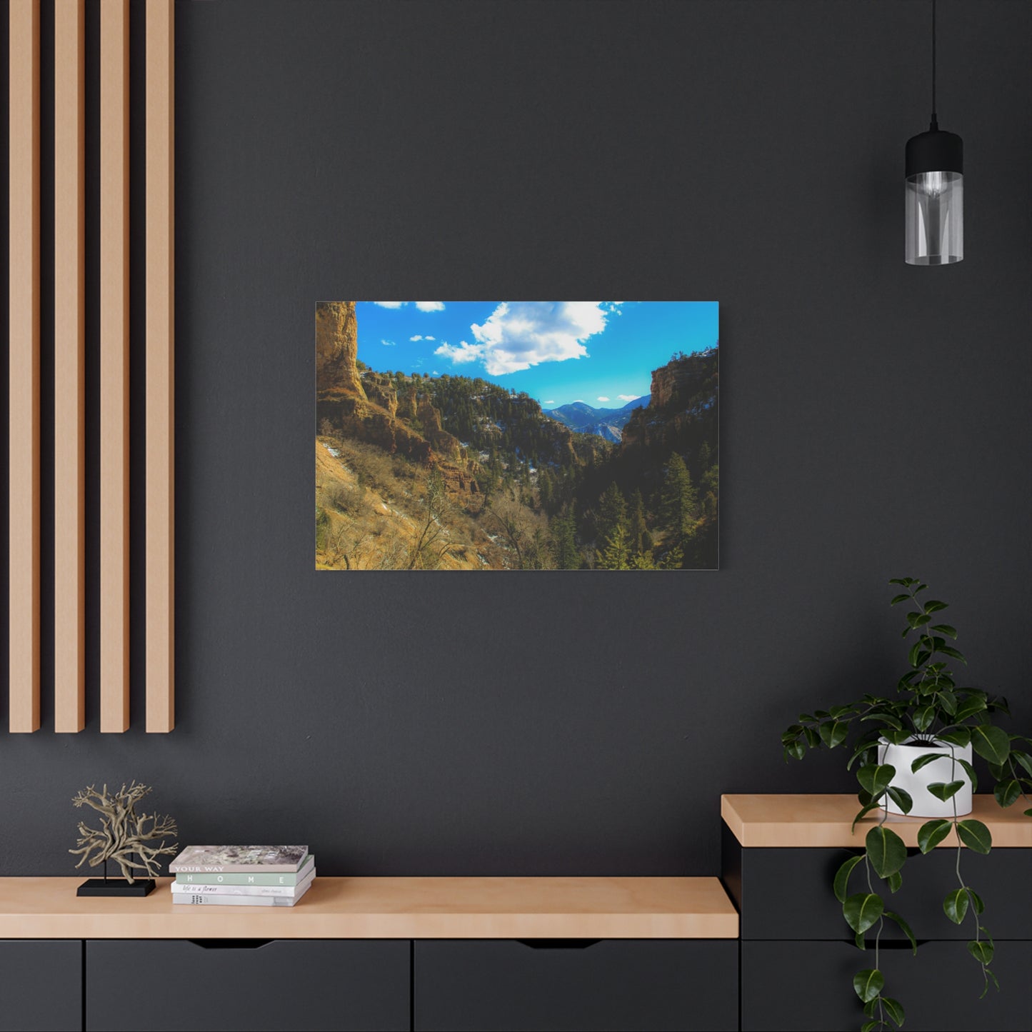 Canvas Art Print - Valley with Trees and Blue Sky Photography