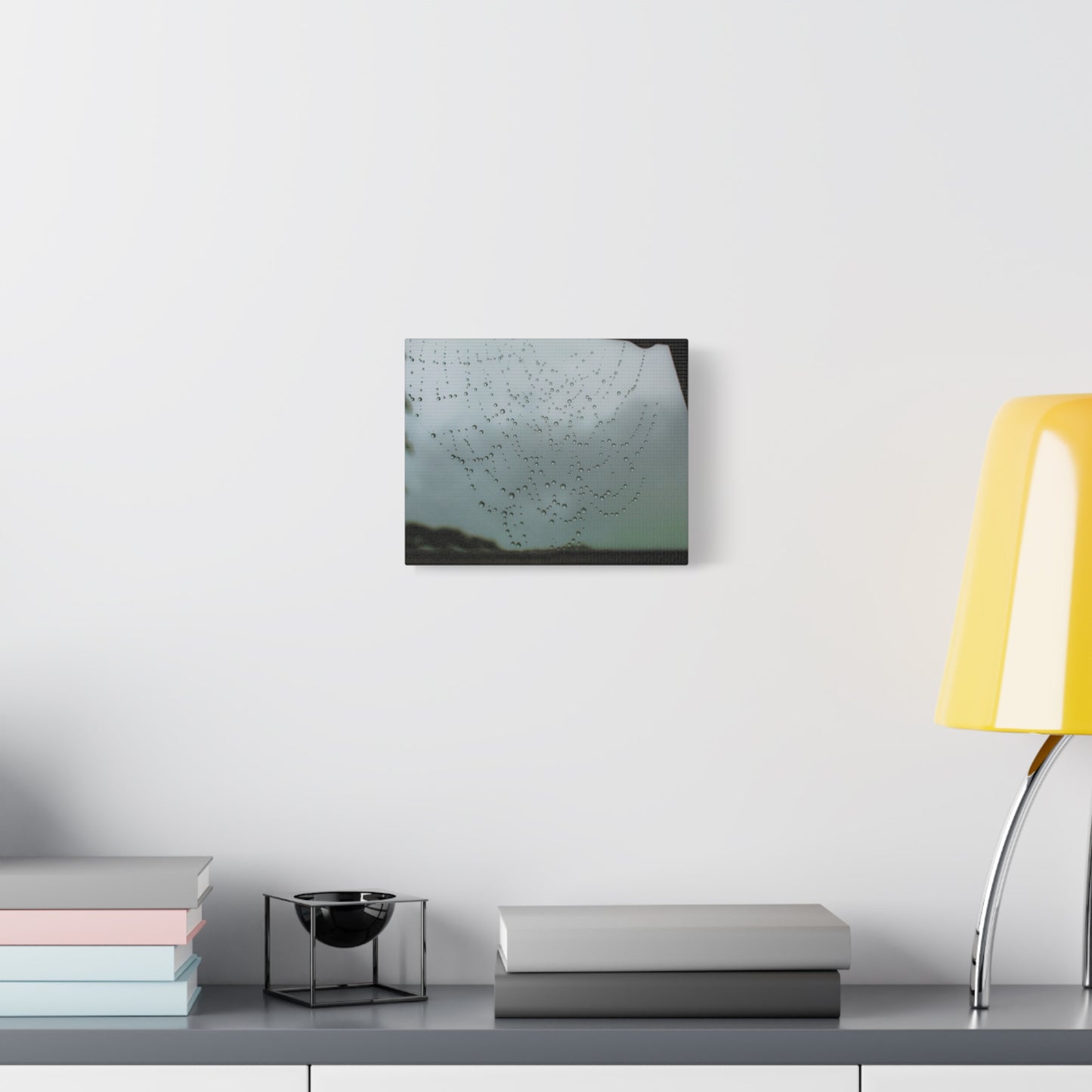 Canvas Print - Morning Dew on Spider Web Photo