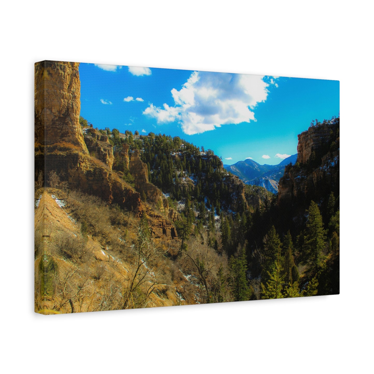 Canvas Art Print - Valley with Trees and Blue Sky Photography