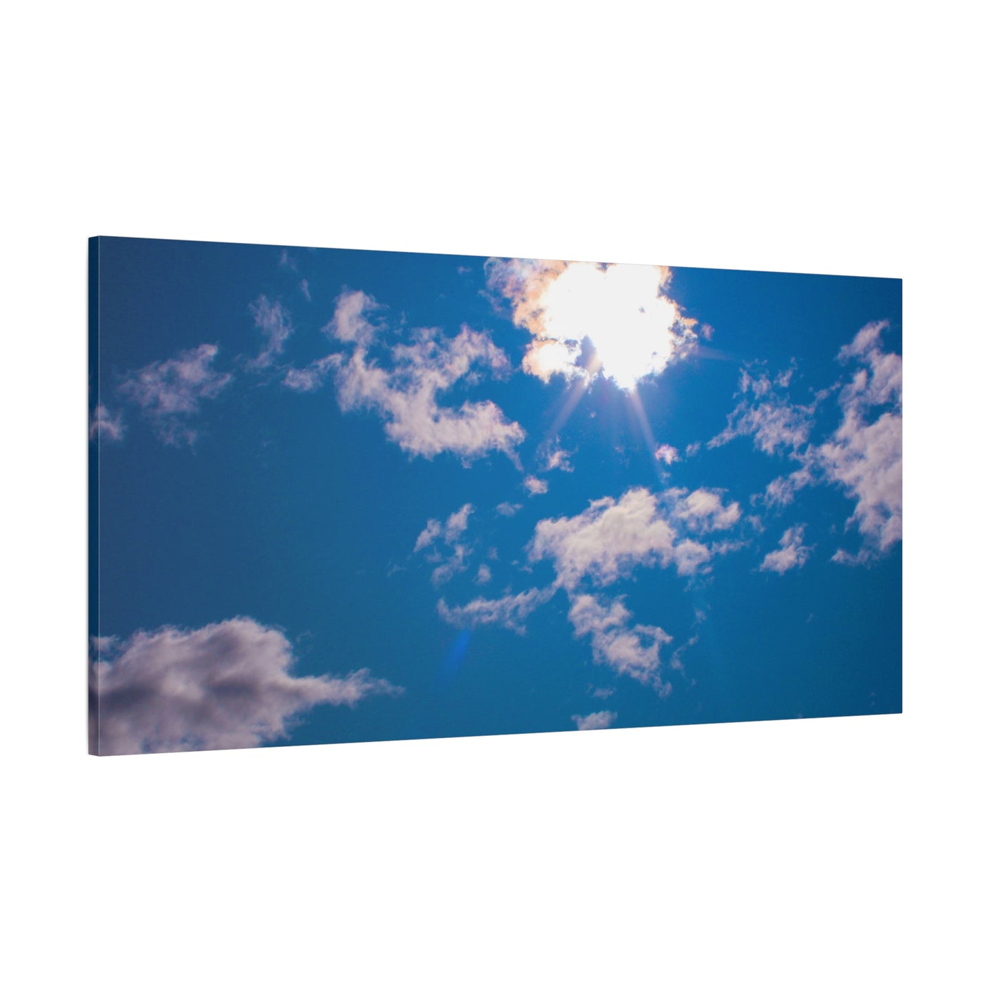Canvas Wall Art - Blue Sky and Shining Clouds Picture