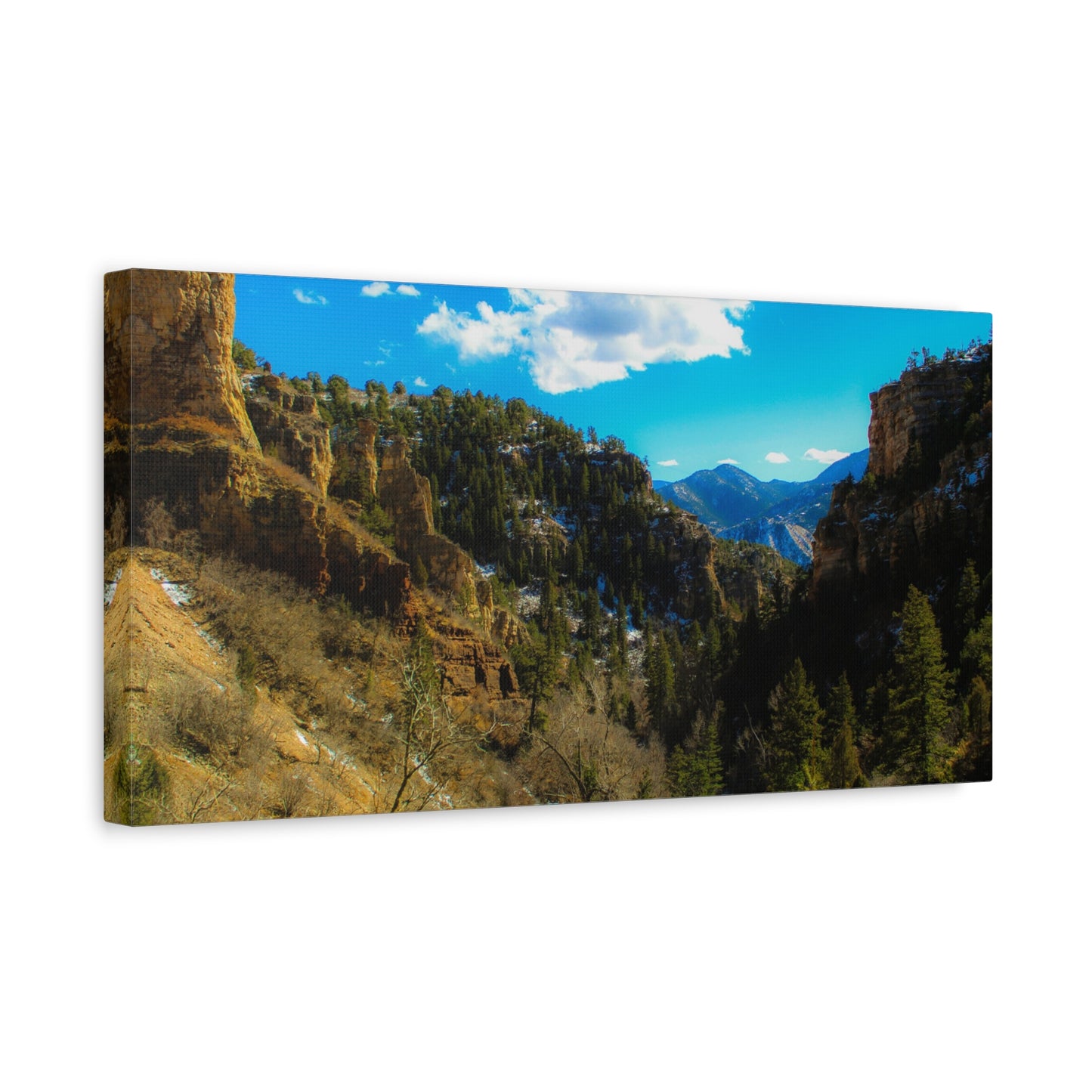 Canvas Art Print - Valley with Trees and Blue Sky Photography