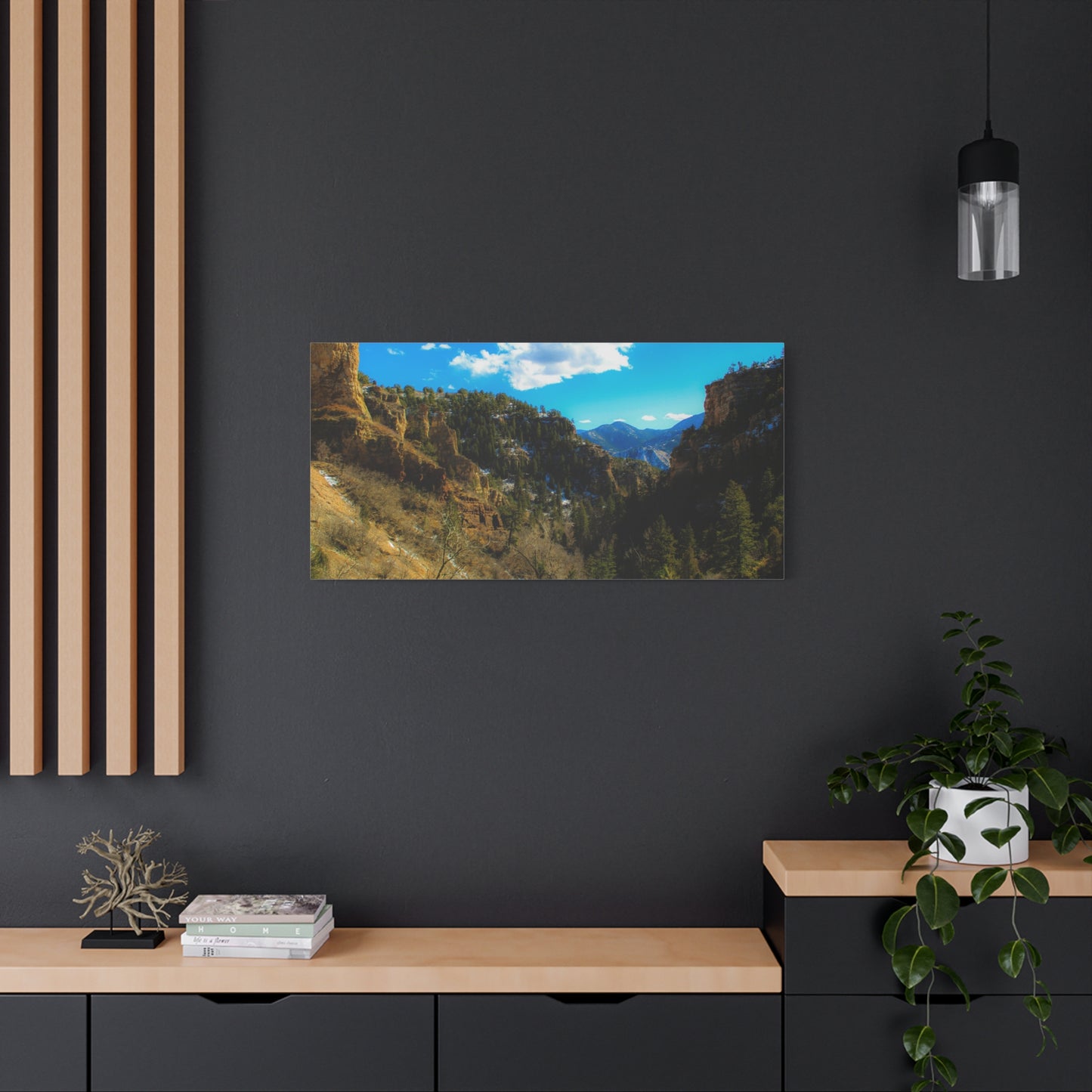 Canvas Art Print - Valley with Trees and Blue Sky Photography