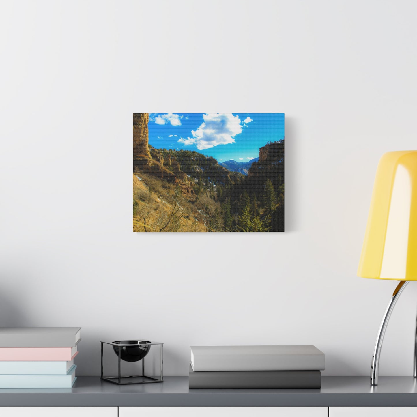 Canvas Art Print - Valley with Trees and Blue Sky Photography