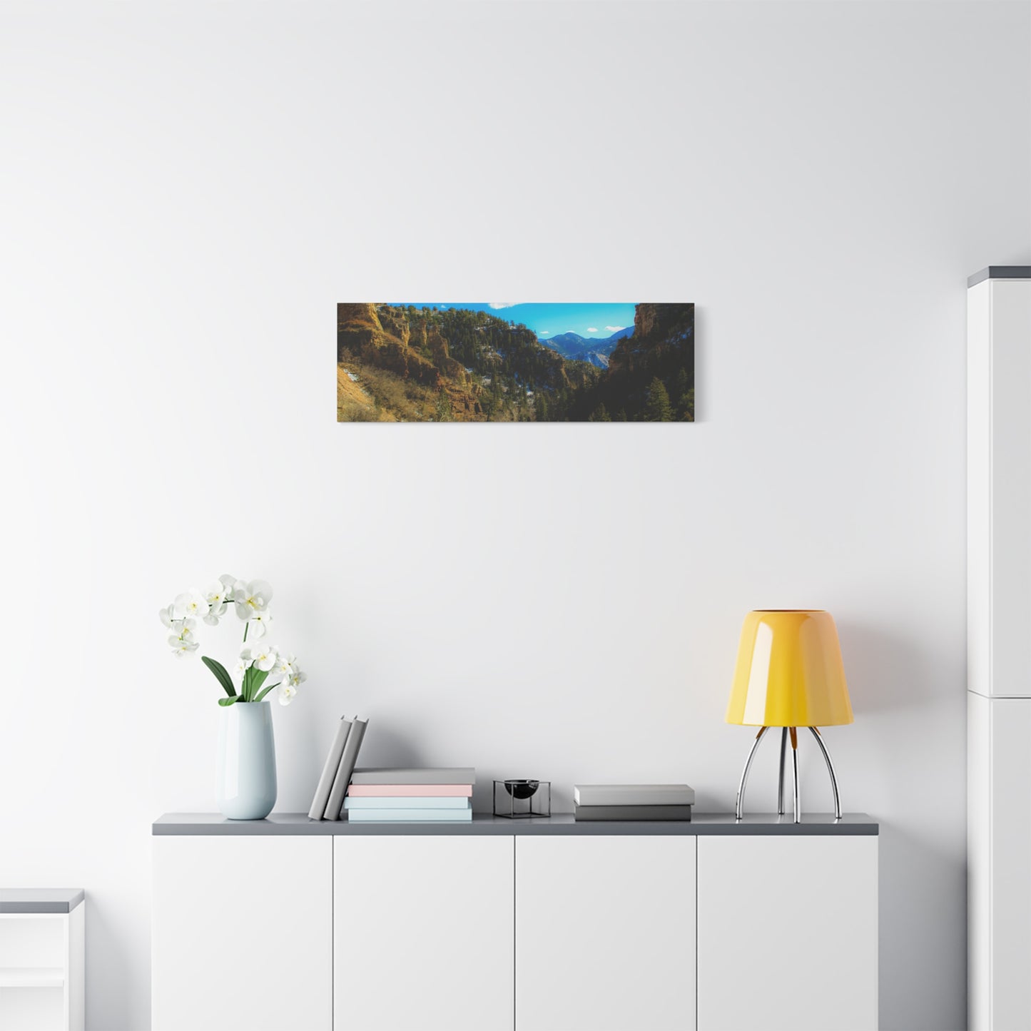 Canvas Art Print - Valley with Trees and Blue Sky Photography