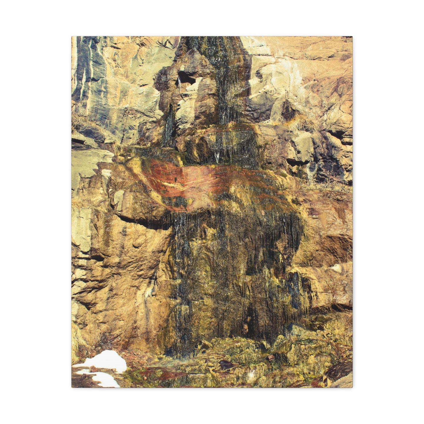 Canvas Wall Art - Mossy Waterfall Photo