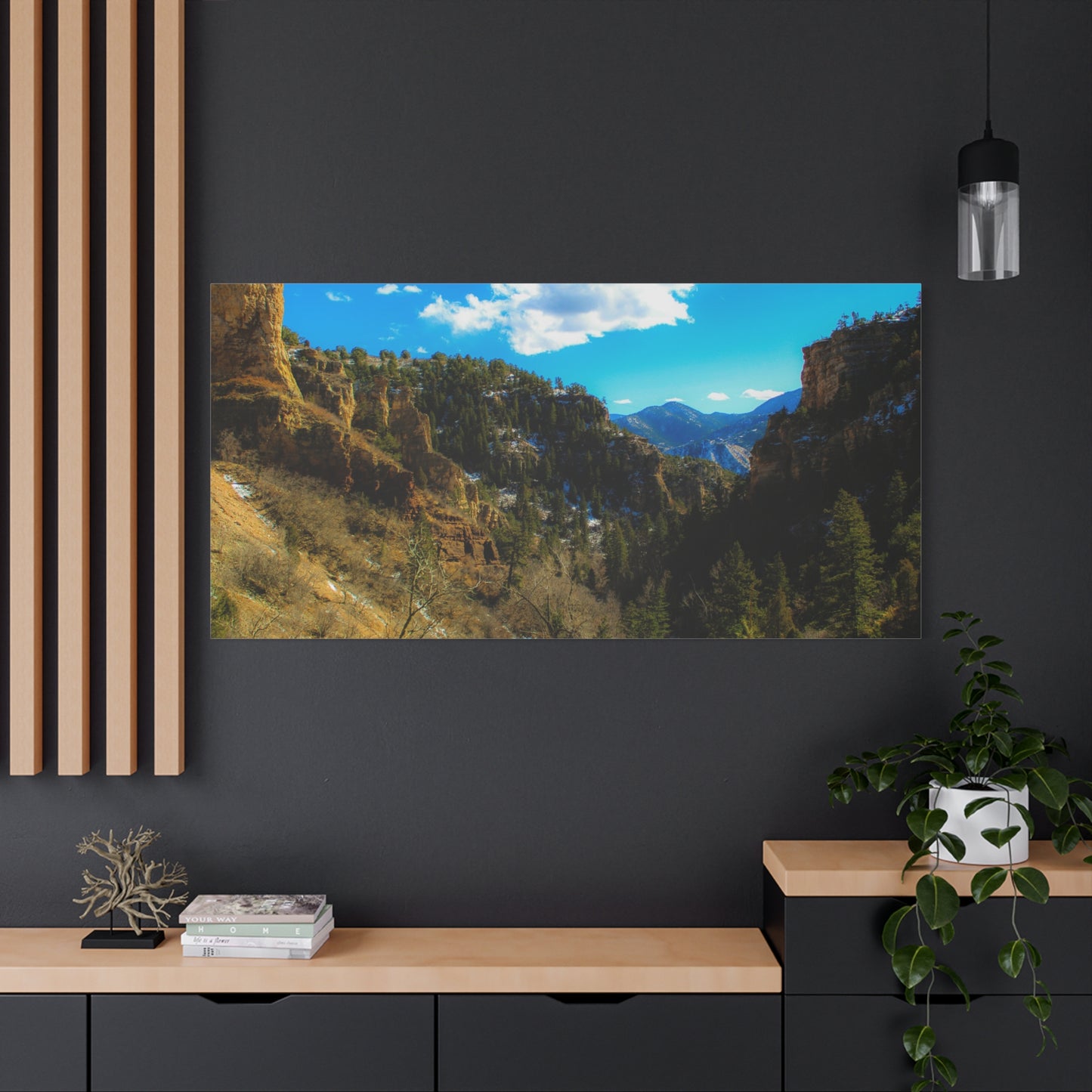 Canvas Art Print - Valley with Trees and Blue Sky Photography