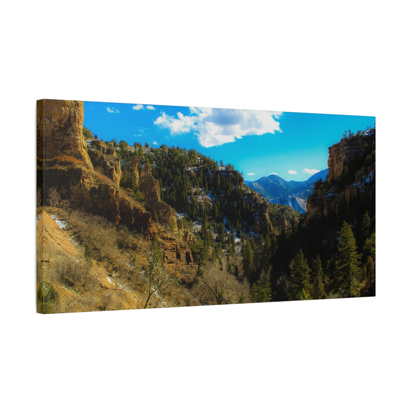 Canvas Art Print - Valley with Trees and Blue Sky Photography