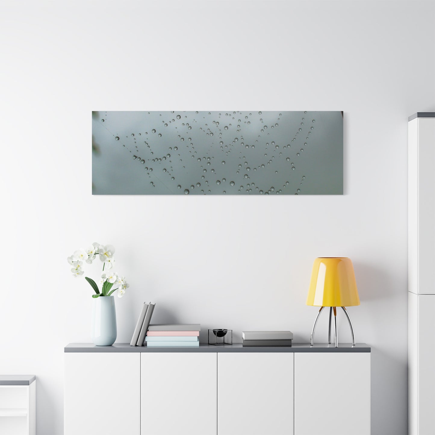 Canvas Print - Morning Dew on Spider Web Photo