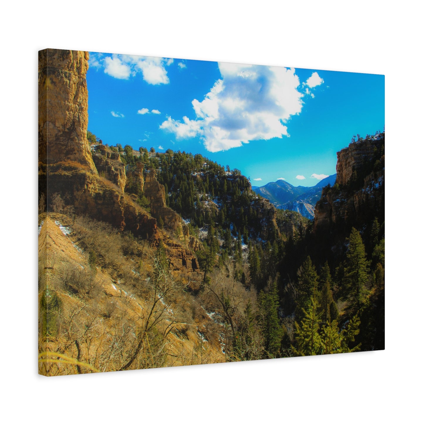 Canvas Art Print - Valley with Trees and Blue Sky Photography