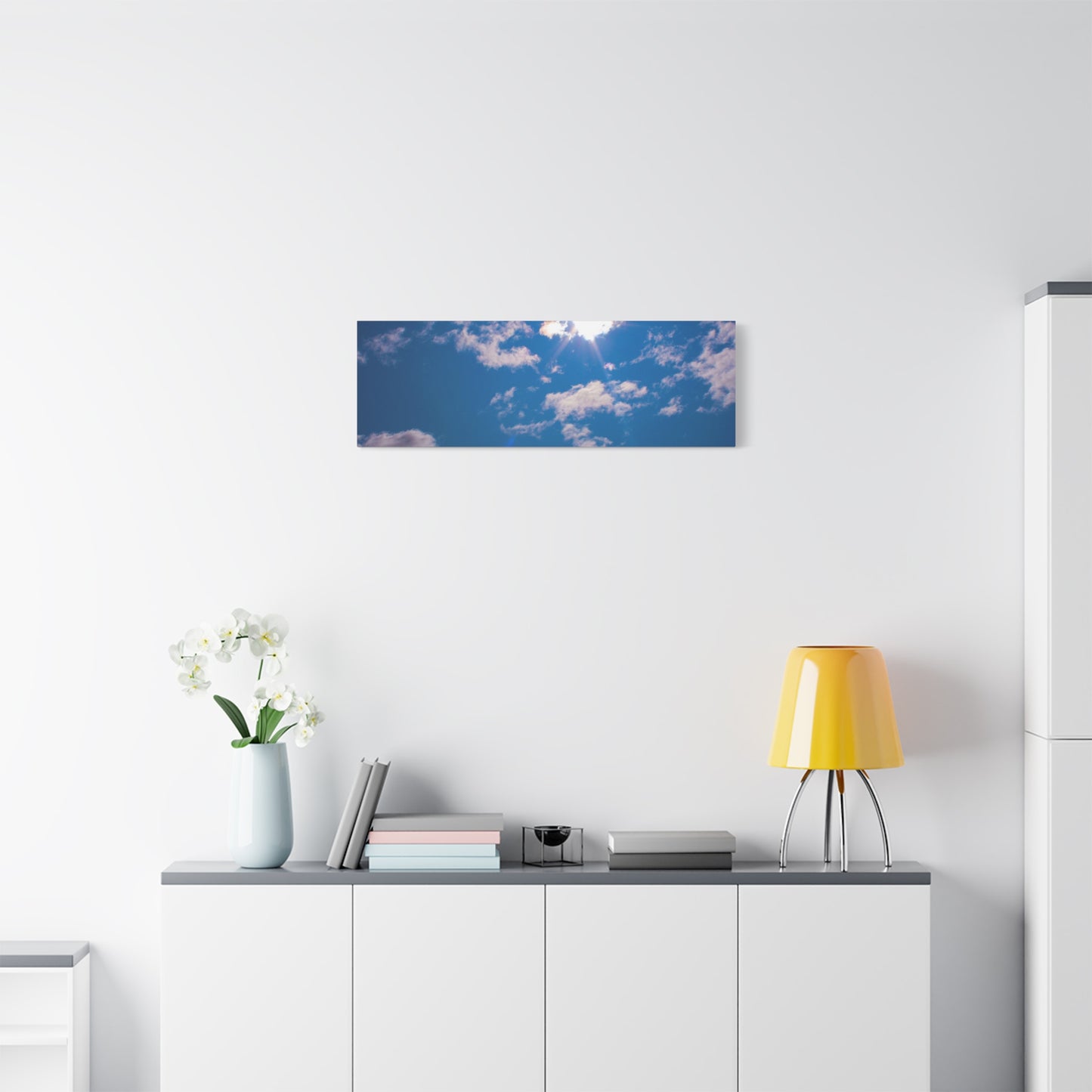Canvas Wall Art - Blue Sky and Shining Clouds Picture