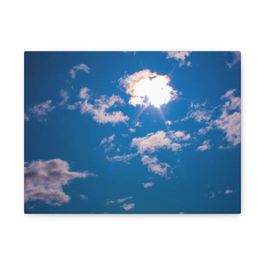 Canvas Wall Art - Blue Sky and Shining Clouds Picture