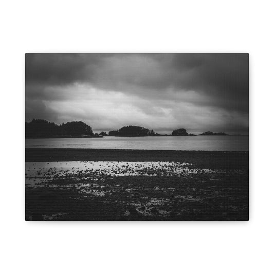 Canvas Wall Art - Photography Grey Scale Ocean Islands