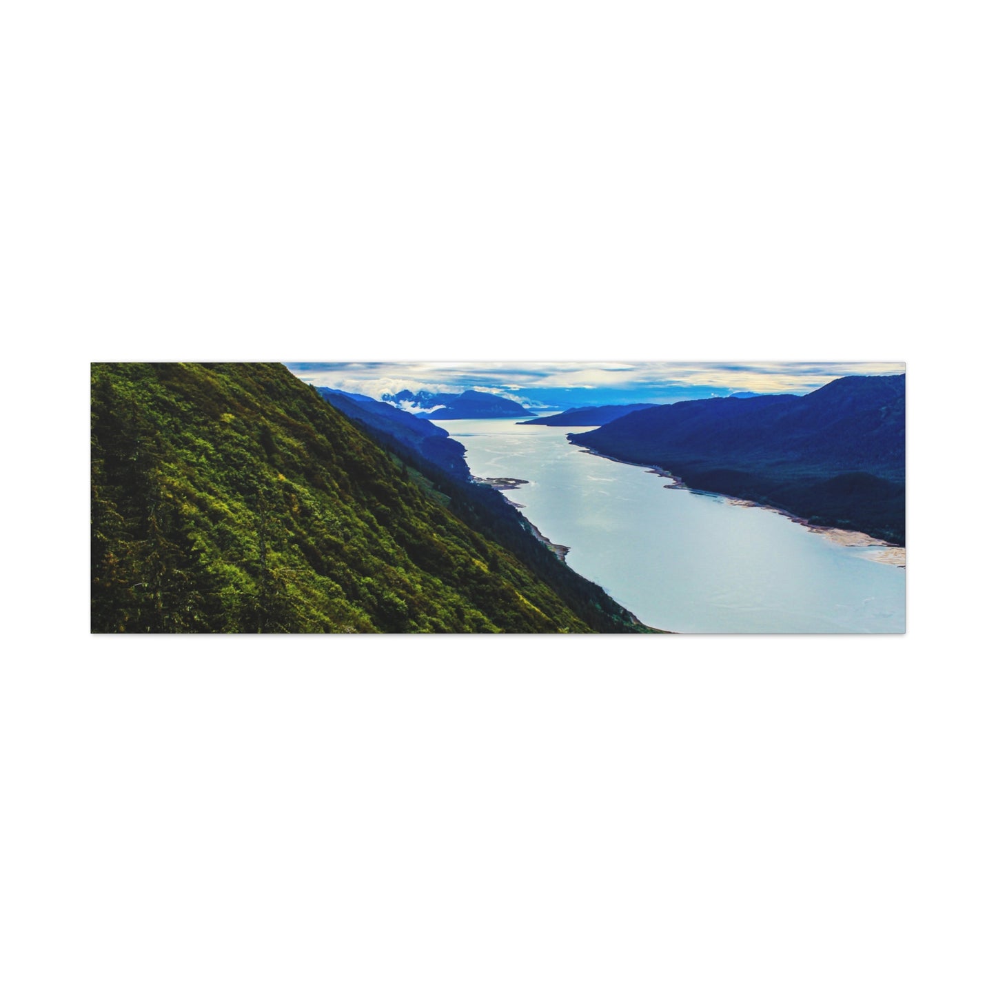 Canvas Wall Art - River at the Bottom of a Mountain Scene