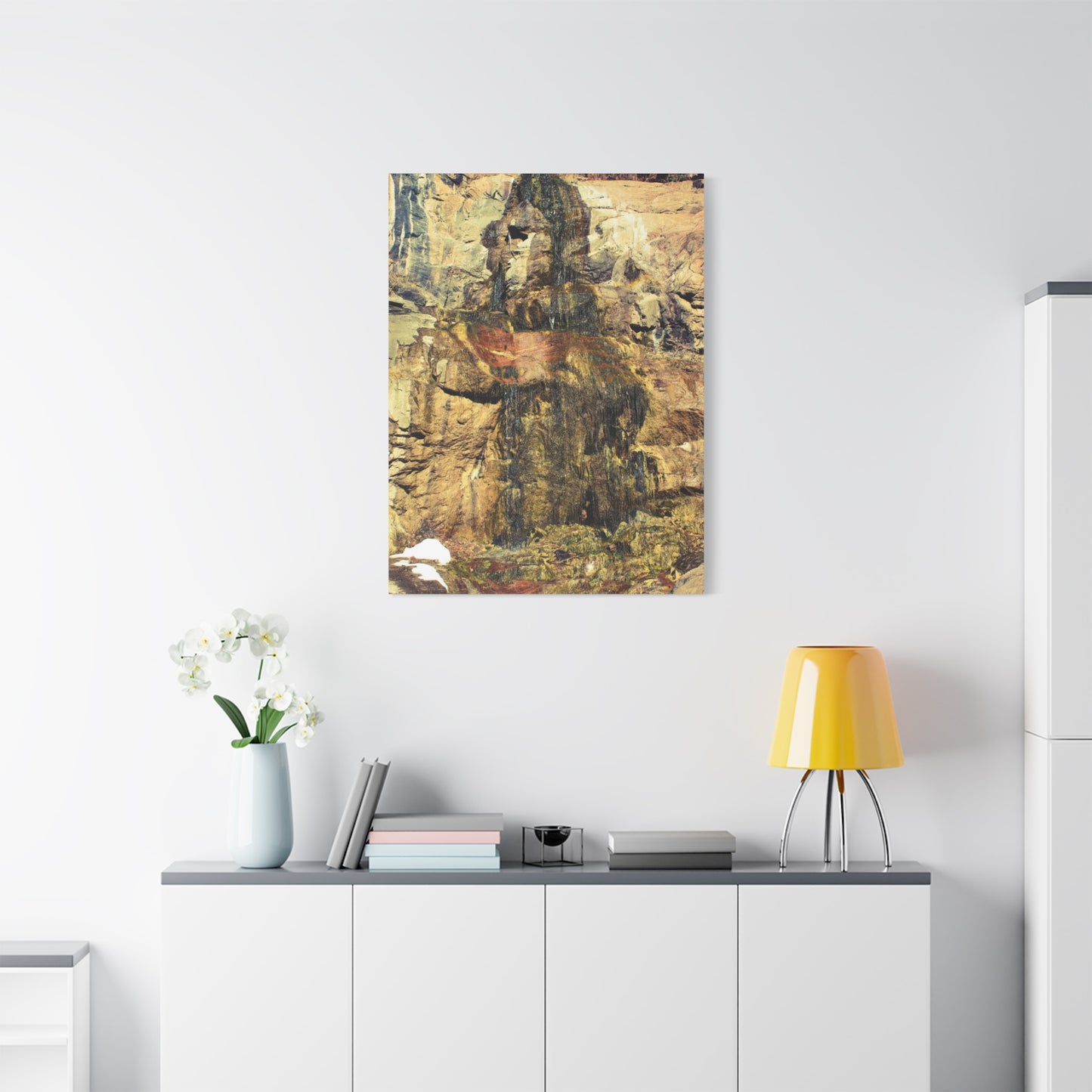 Canvas Wall Art - Mossy Waterfall Photo