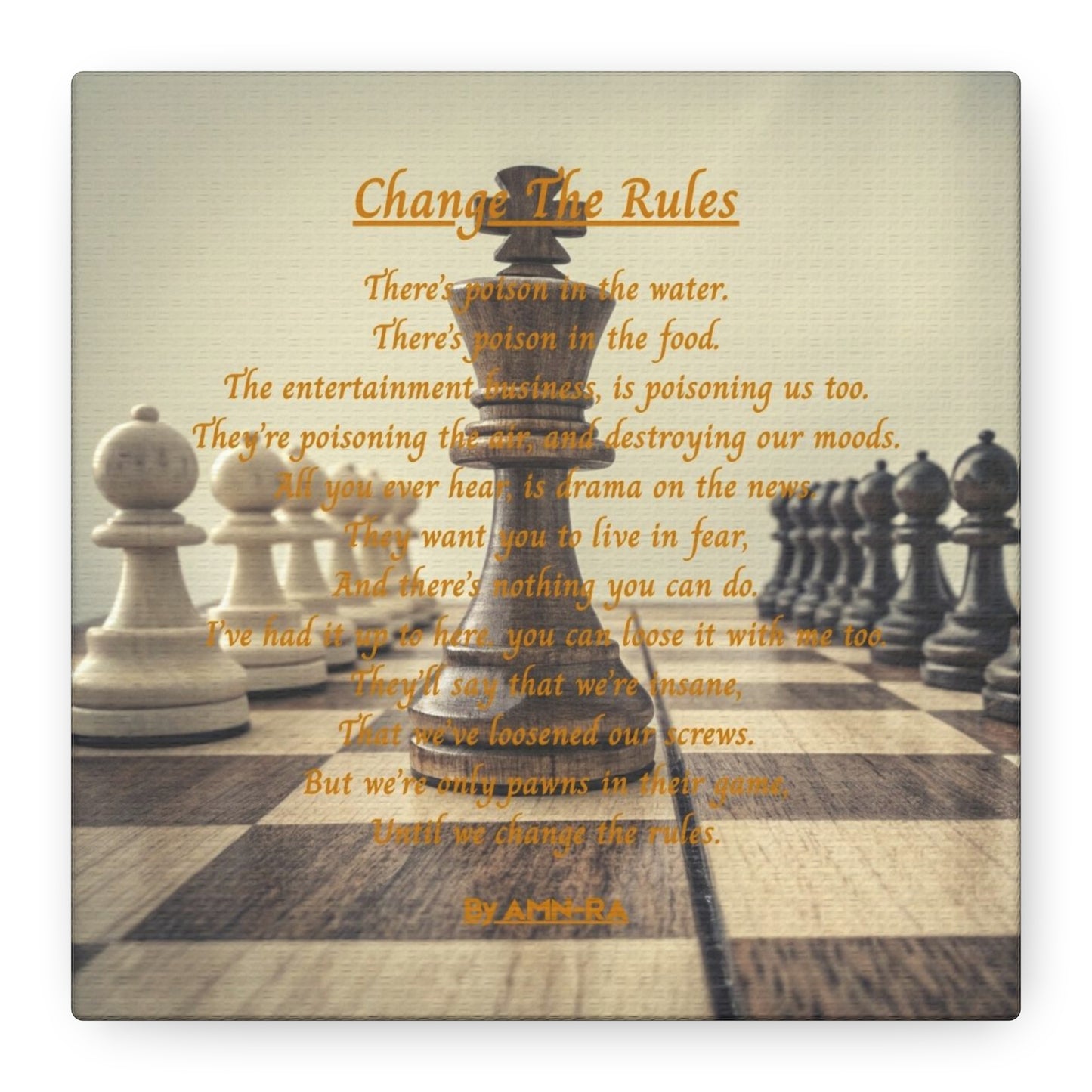 Canvas Print - Change The Rules - By AMN-RA